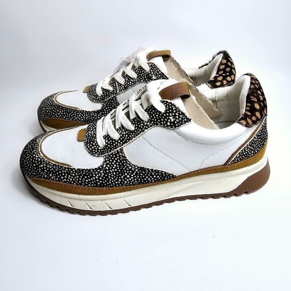 NEW Madewell Kickoff Trainer Sneakers Leather and Spot Mix Calf Hair Size 9 NIB - Picture 6 of 13